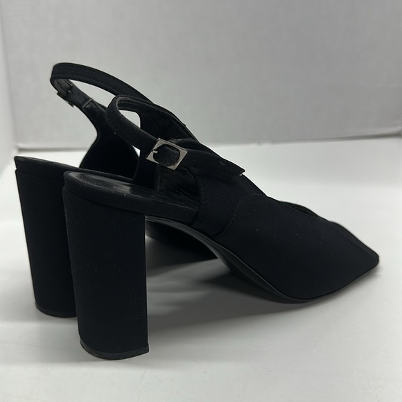 Robert Clergerie Heels High Heel Shoes Square Open Toe Ankle Strap Black Size 8 - Picture 5 of 11